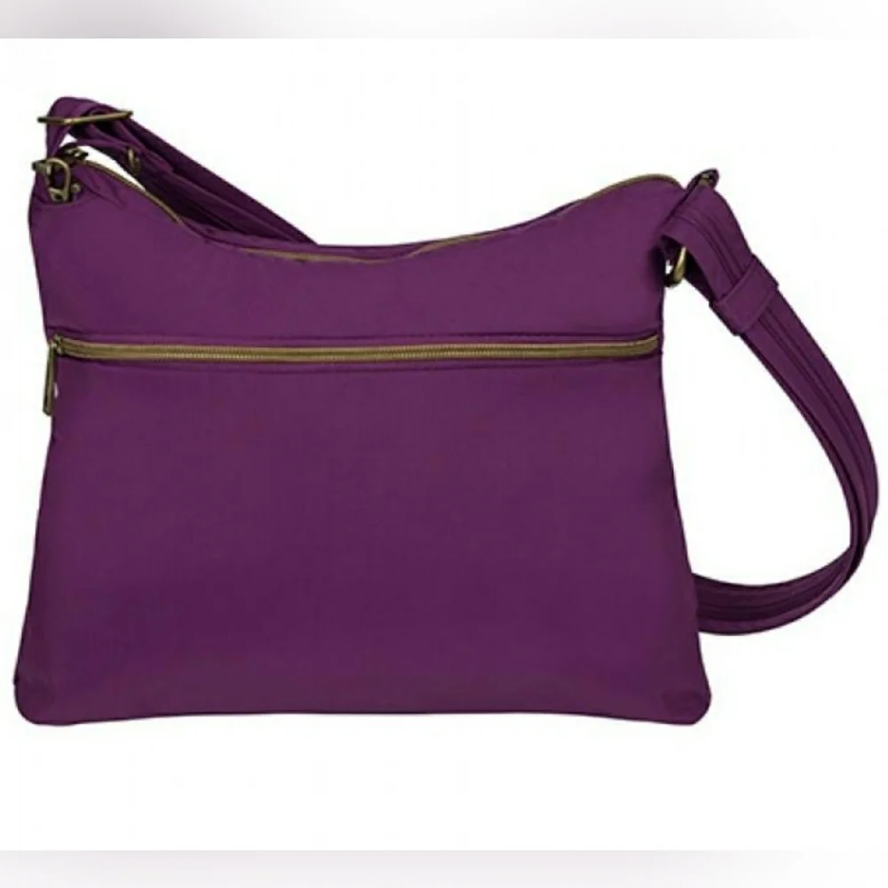 Travelon Anti-Theft Signature Twin Pocket Hobo Bag -  Lightweight.